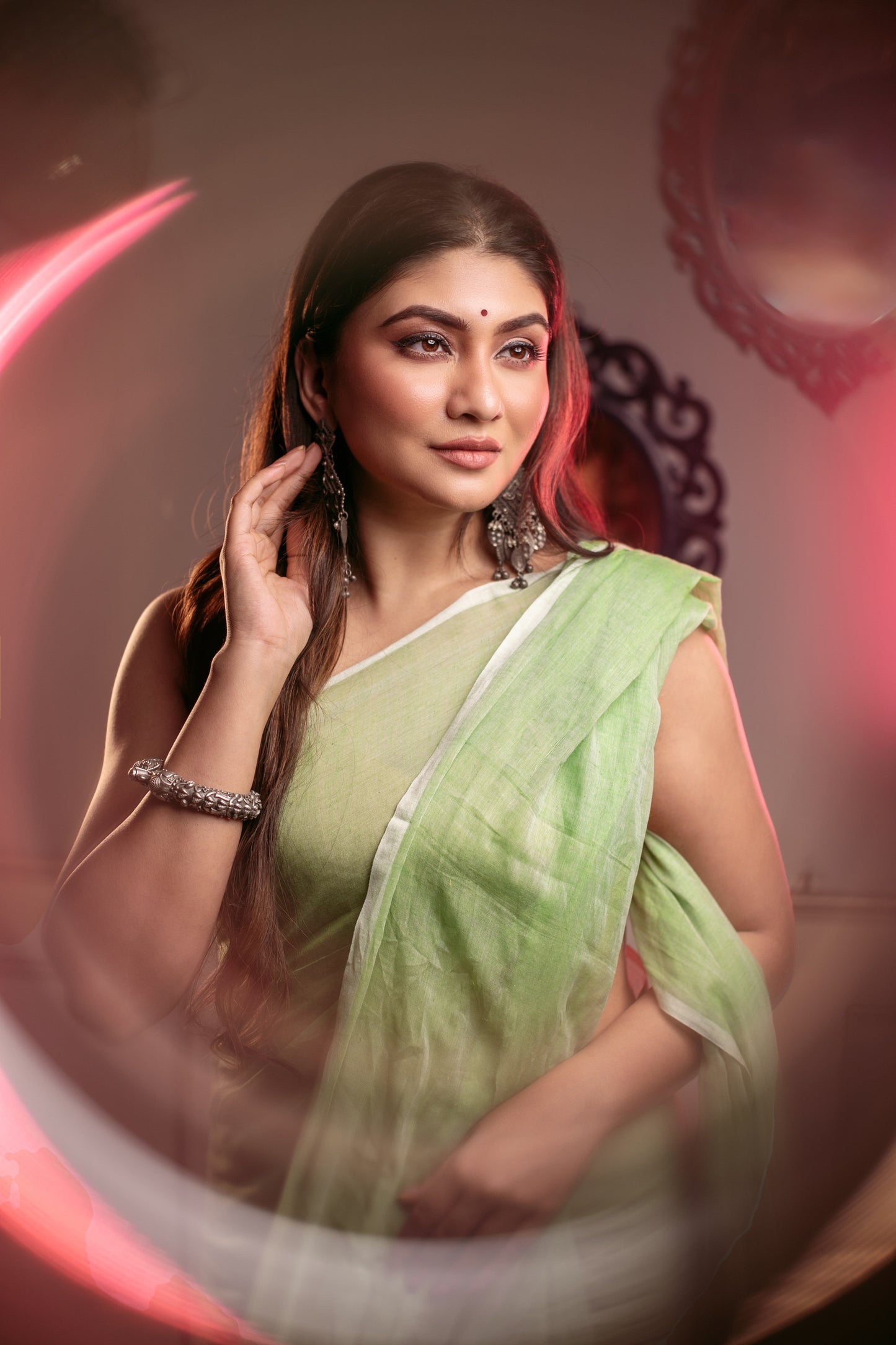 Sutayan Green Pure Mul Cotton Saree