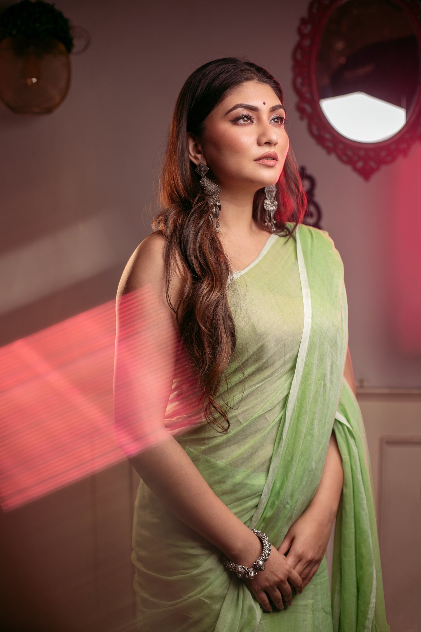 Sutayan Green Pure Mul Cotton Saree