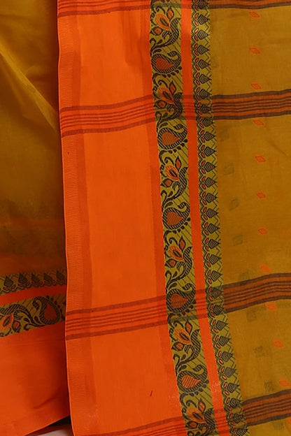 Sutayan Yellow Taant Jamdani Saree