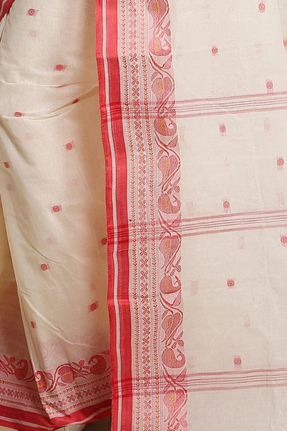 Sutayan White Taant Saree