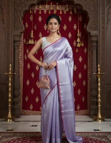 Sutayan Lavender Color Tissue Saree
