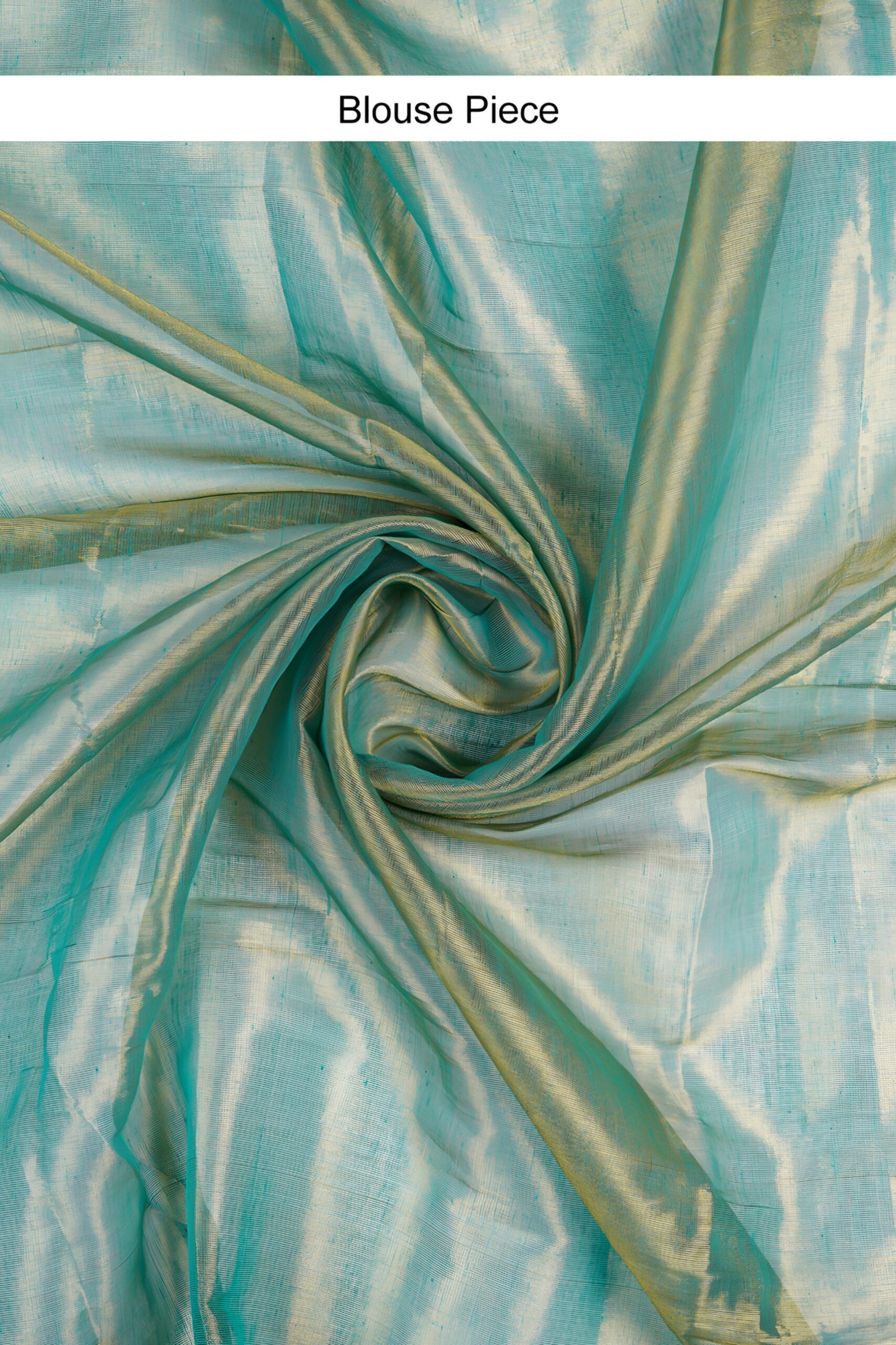 Luminous Sea Green & Gold Tissue Silk Saree with Blouse Piece – Luxury Festive Wear | Sutayan